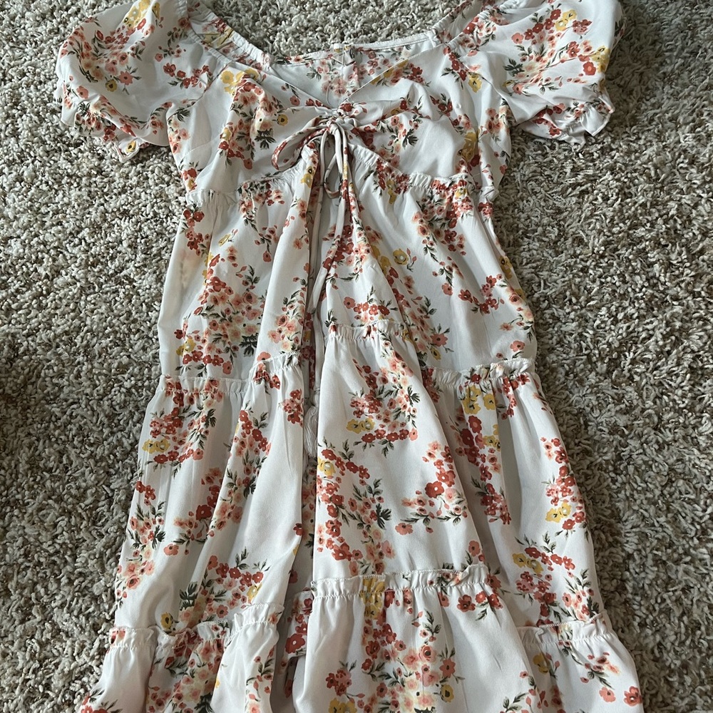 white flower dress, flowy